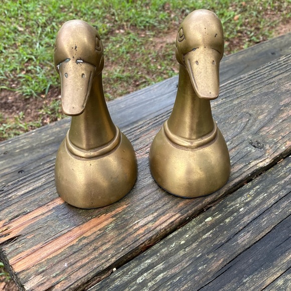 Mid Century Solid Brass Duck Bookends - Picture 3 of 6